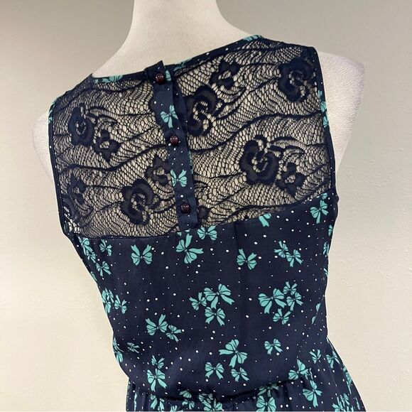 Maurice’s navy bow print Sleeveless mini Dress size small - Picture 6 of 12